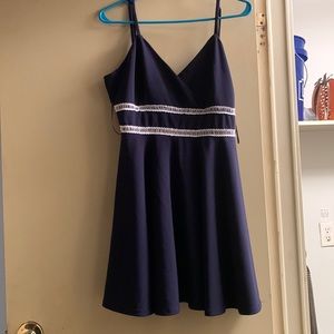 Navy , middle laced short dress. Worn once.